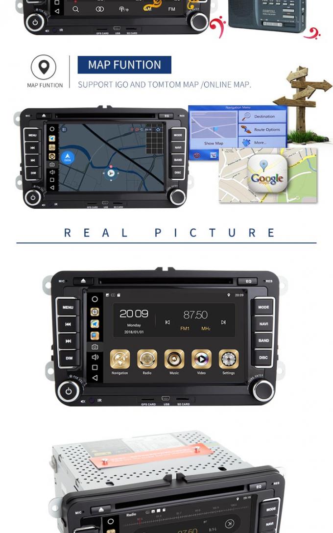 7 Inch Touch Screen Volkswagen DVD Player Android 8.1 Car With Wifi BT GPS AUX