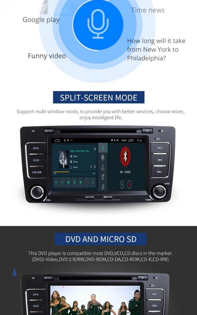 Skoda Octavia Vw Dvd Player , Vehicle Dvd Player With BT Canbus Rear Camera