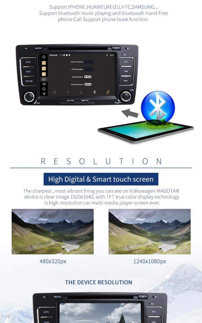 7 Inch Touch Screen Volkswagen DVD Player AM FM Radio And GPS Navigation