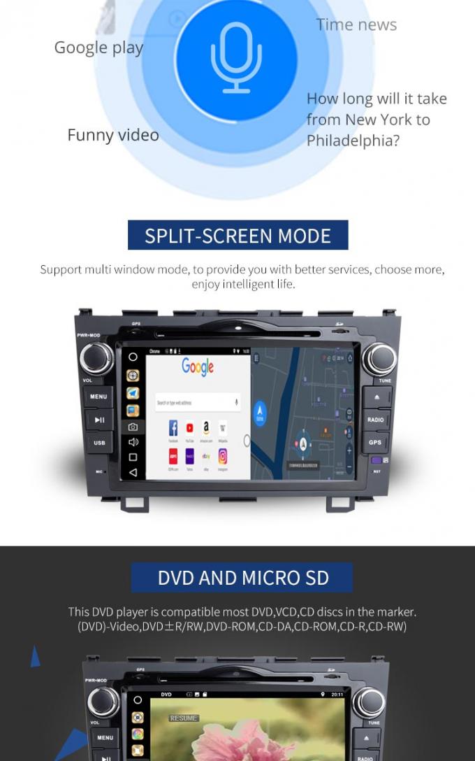Android 8.1 Honda Car DVD Player With DVR DAB TPMS Rear Camera
