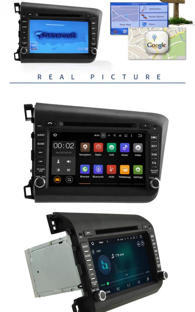 Classic Front Panel Honda Civic Dvd Player With Gps Navigation 1GB/2GB DDR3 RAM