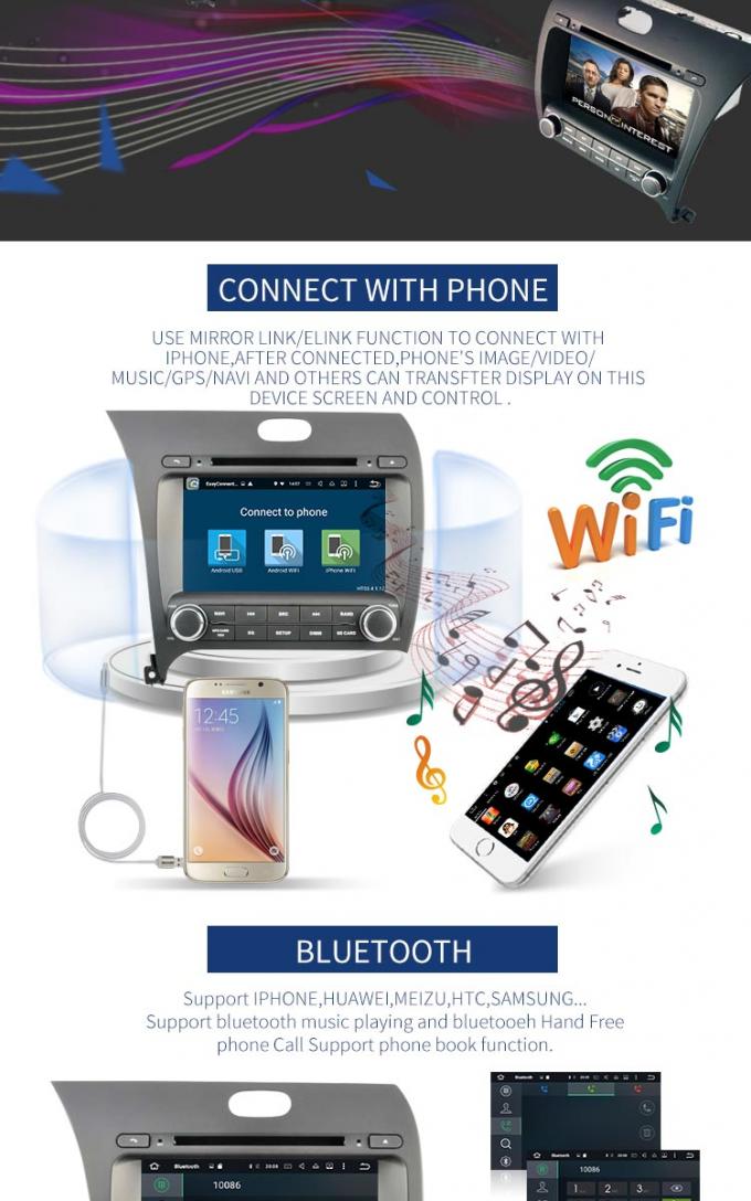 KIA K3 8.0 Bluetooth Android Car DVD Player Video Radio WiFi AUX LD8.0-5509