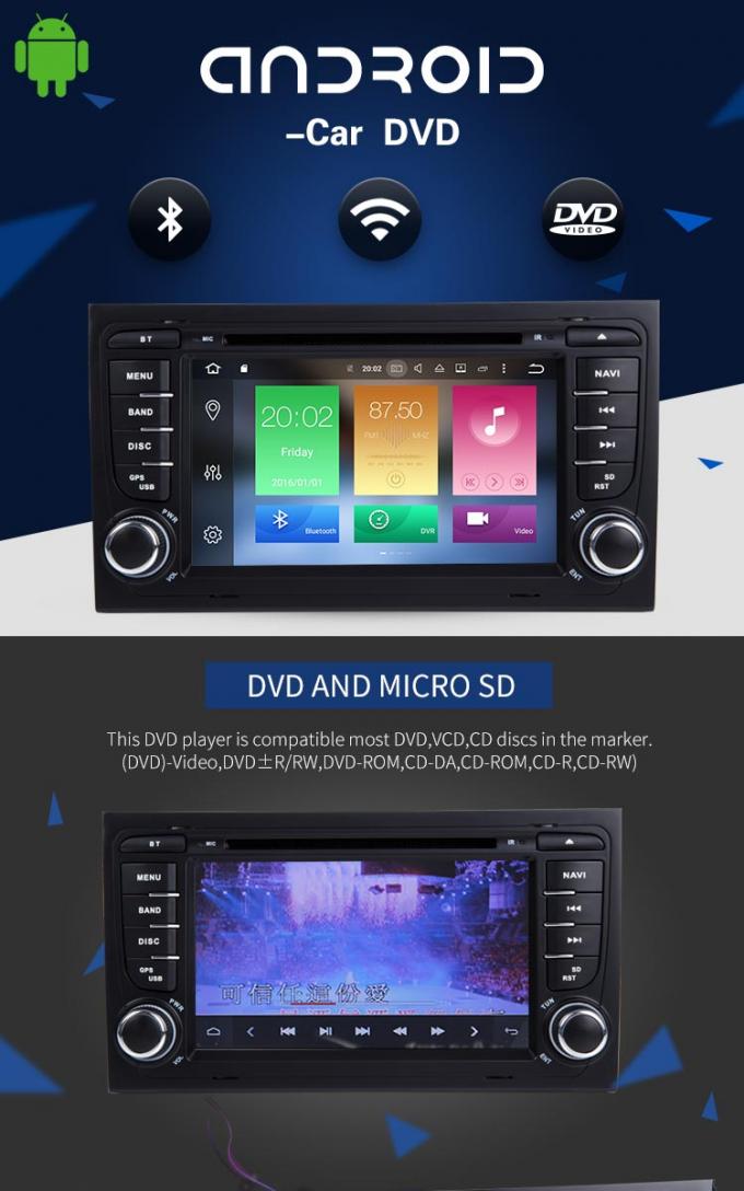 Multi Language SD FM MP4 Audi Car DVD Player 32 GB Mirror Link Supported