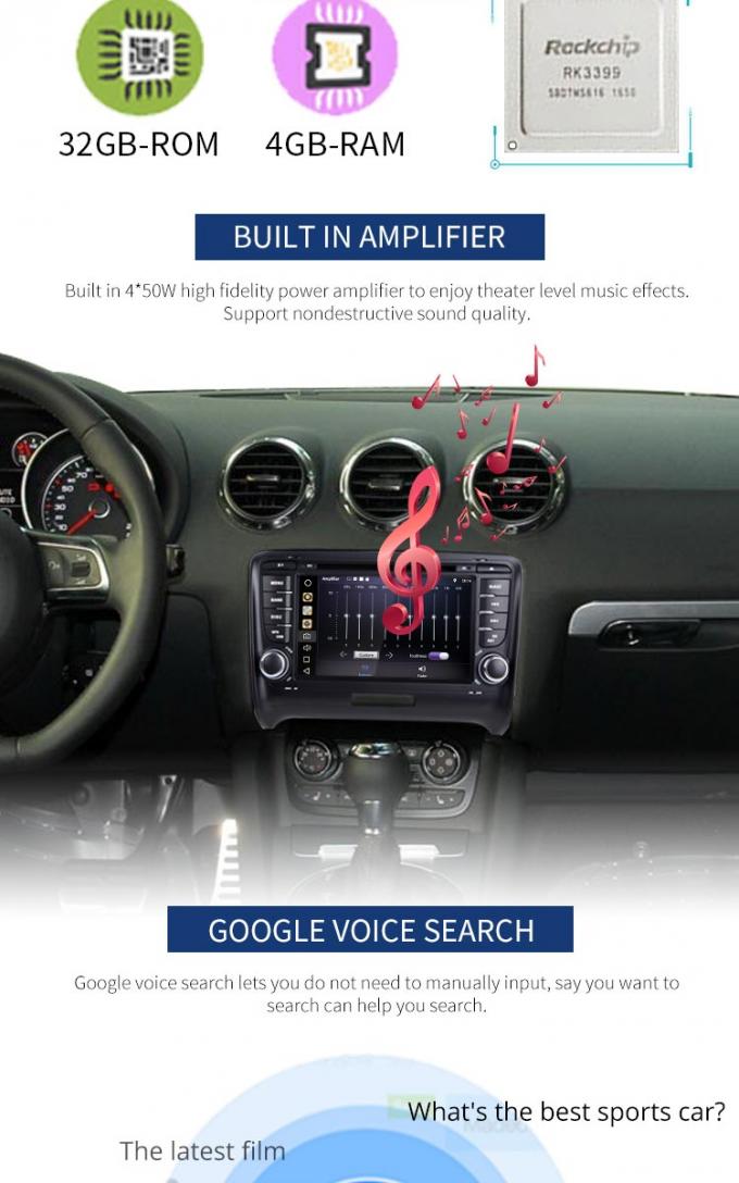 Steering Wheel Control Audi In Car Dvd Player , Audi TT Car Dvd Player Gps Navigation