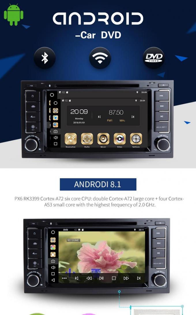 Stereo Audio Vw Golf Dvd Player , Multimedia Mirror Link In Dash Car Dvd Player