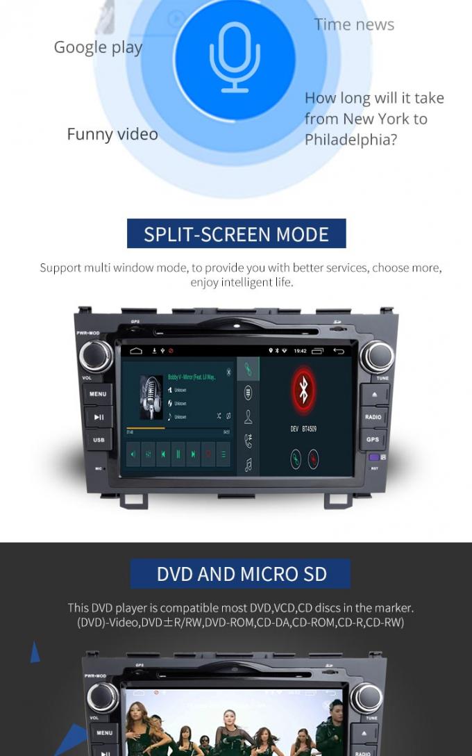 8 Inch Touch Screen Honda Car DVD Player AM FM Radio PX6 Eight Core CPU