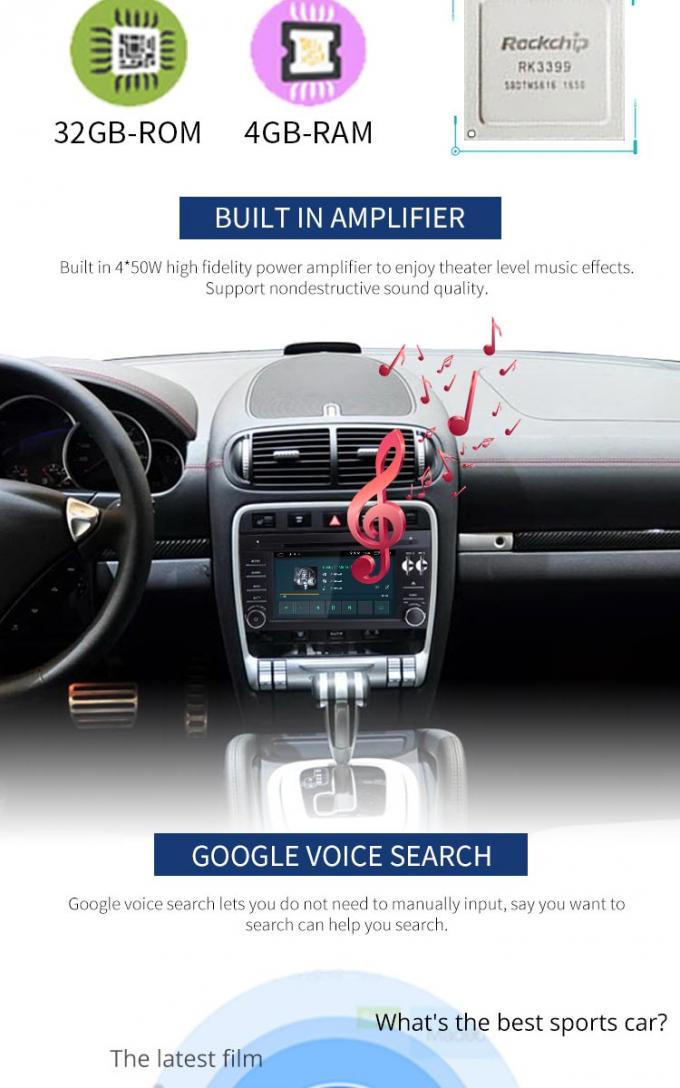 Android 8.1 Porsche Cayenne Android Touch Screen Car Radio Free Map Card