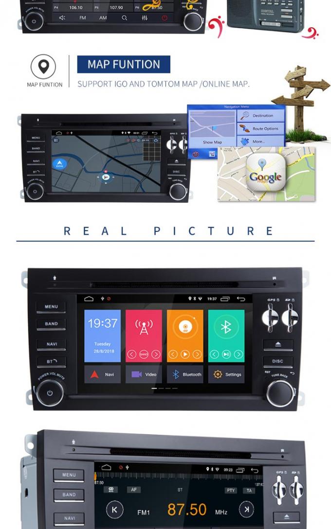 Android 8.1 Porsche Cayenne Android Touch Screen Car Radio Free Map Card