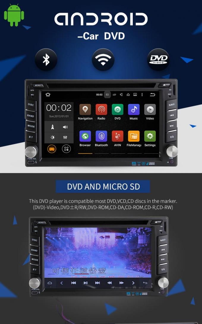 Android 7.1 Universal Car DVD Player GPS Navigation With Canbus SWC USB