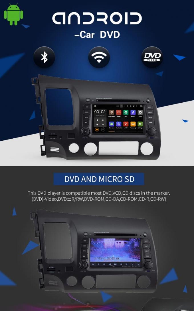 Civic Multimedia GPS Honda Car DVD Player Multi - Language Supported