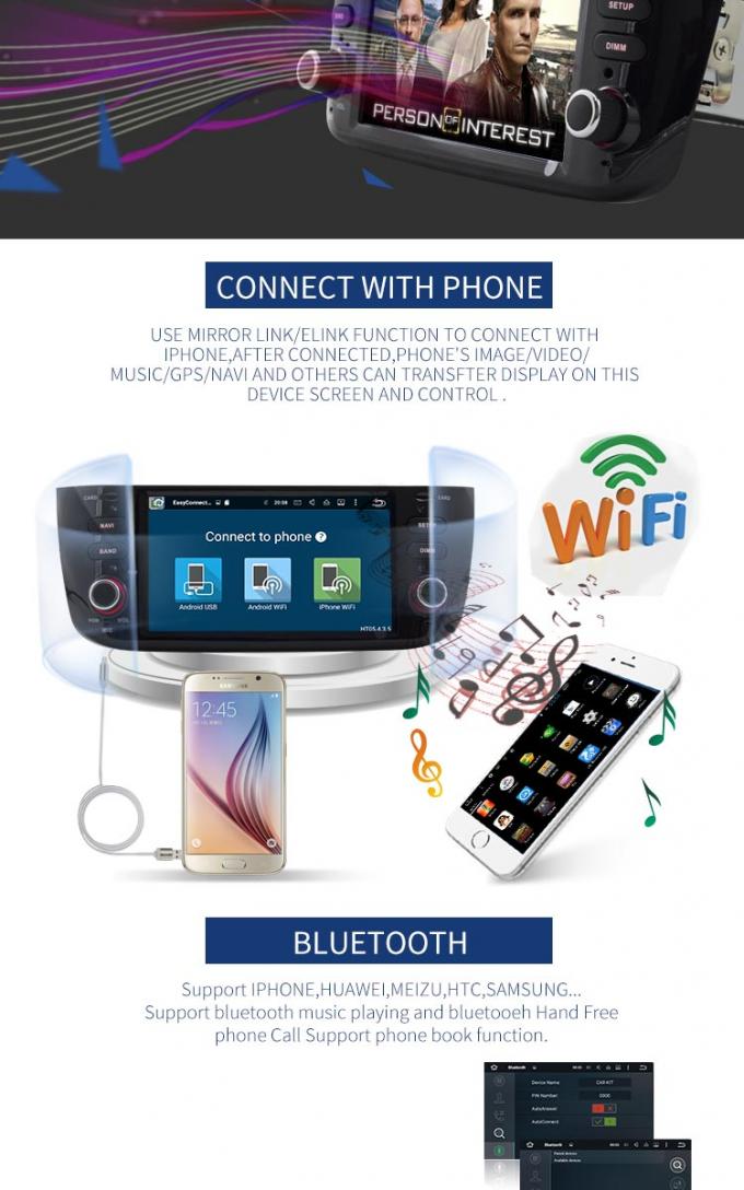 Android 7.1 car radio touch screen dvd player with 3g wifi BT AM FM