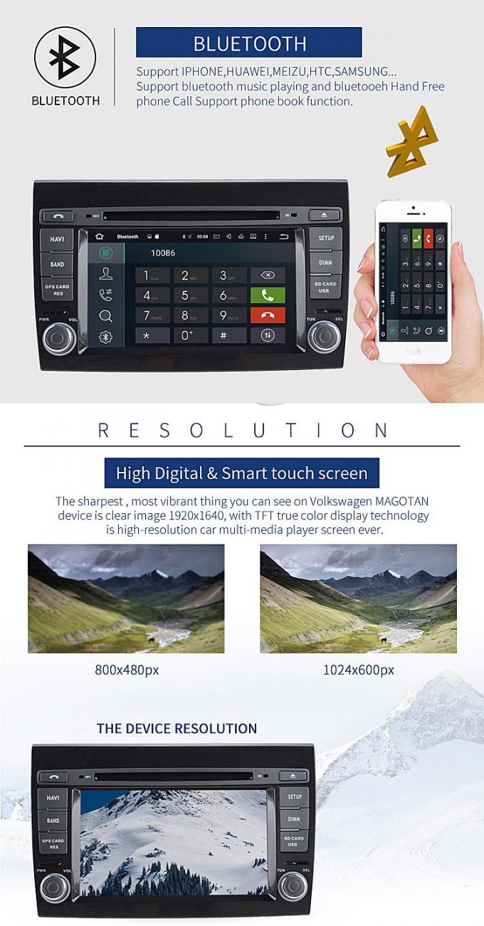 Touch Screen Car Dvd player Android 7.1 with Mp4 Radio Stereo for BRAVO