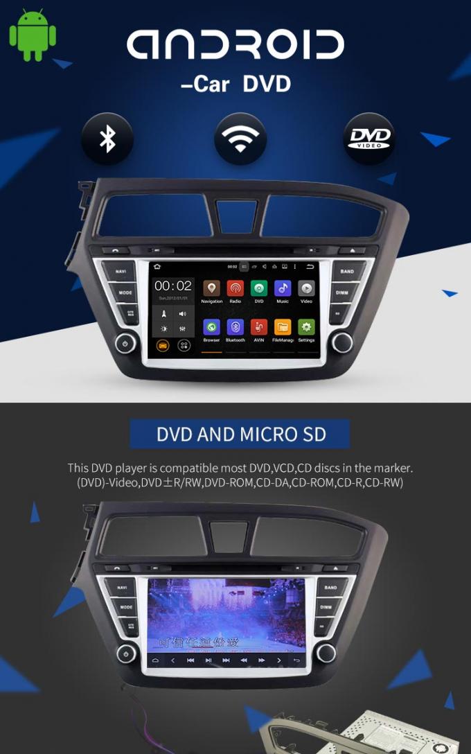 8 Inch Touch Screen Car Hyundai Media Player Android 7.1 With Rear Camera AUX